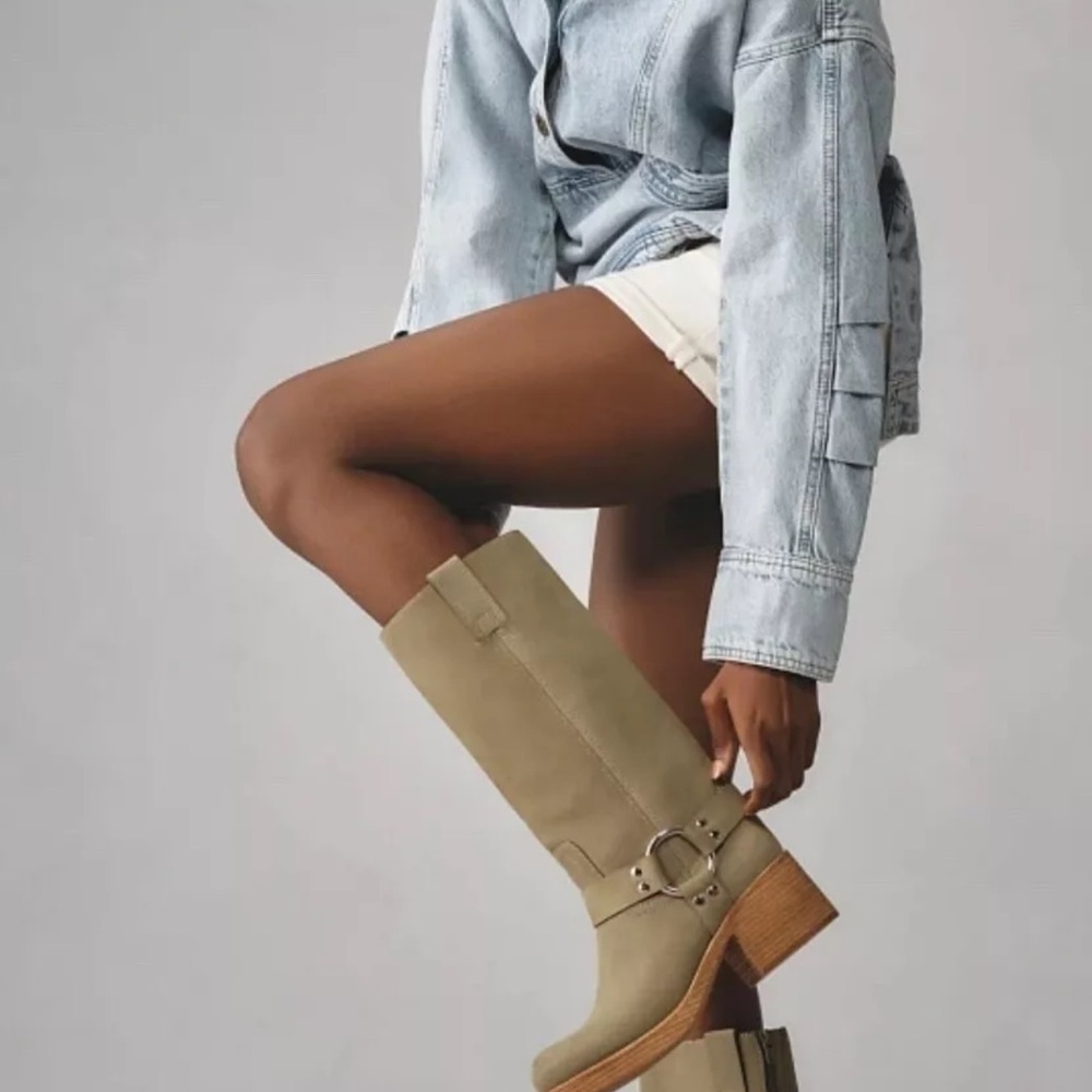 Free People Jeffrey Campbell Kira Reflection Boot Harness Moss Light Olive - Picture 9 of 11